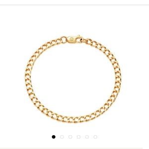 Lucy Williams Gold Flat Curb Chain Bracelet